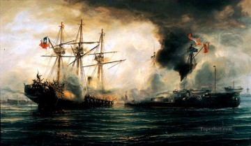 Sinking of the Esmeralda during the battle of Iquique Naval Battle Oil Paintings